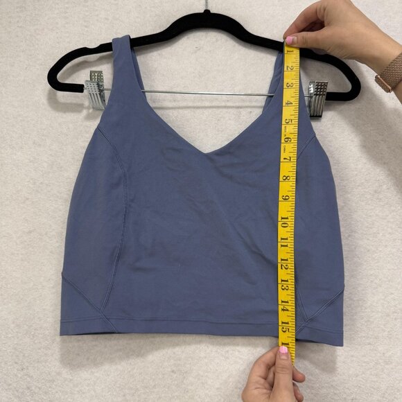 Lululemon Tank Top Womens 8 Blue Wundermost V-Neck Shelf Bra Athletic Yoga Gym - Picture 2 of 7